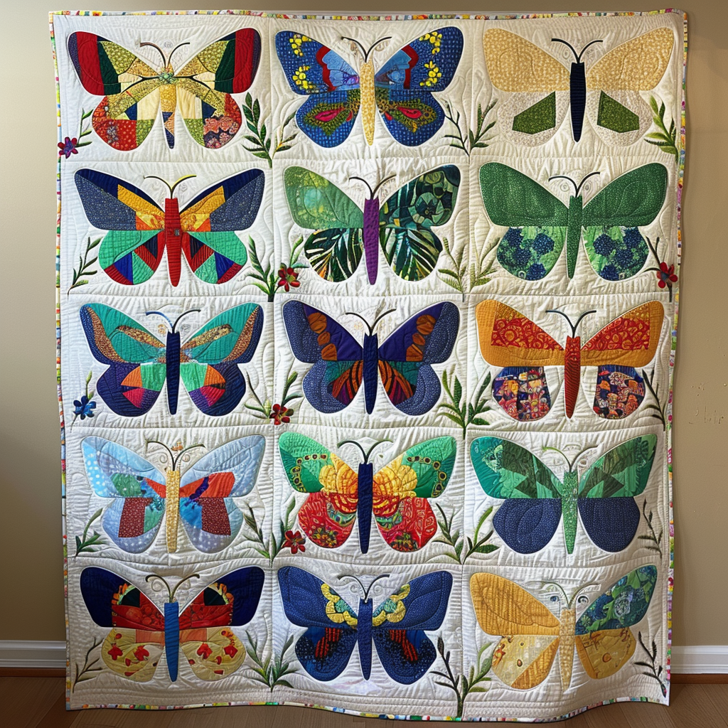 Colorful Butterflies Quilted Blanket Butterfly Gifts For Her
