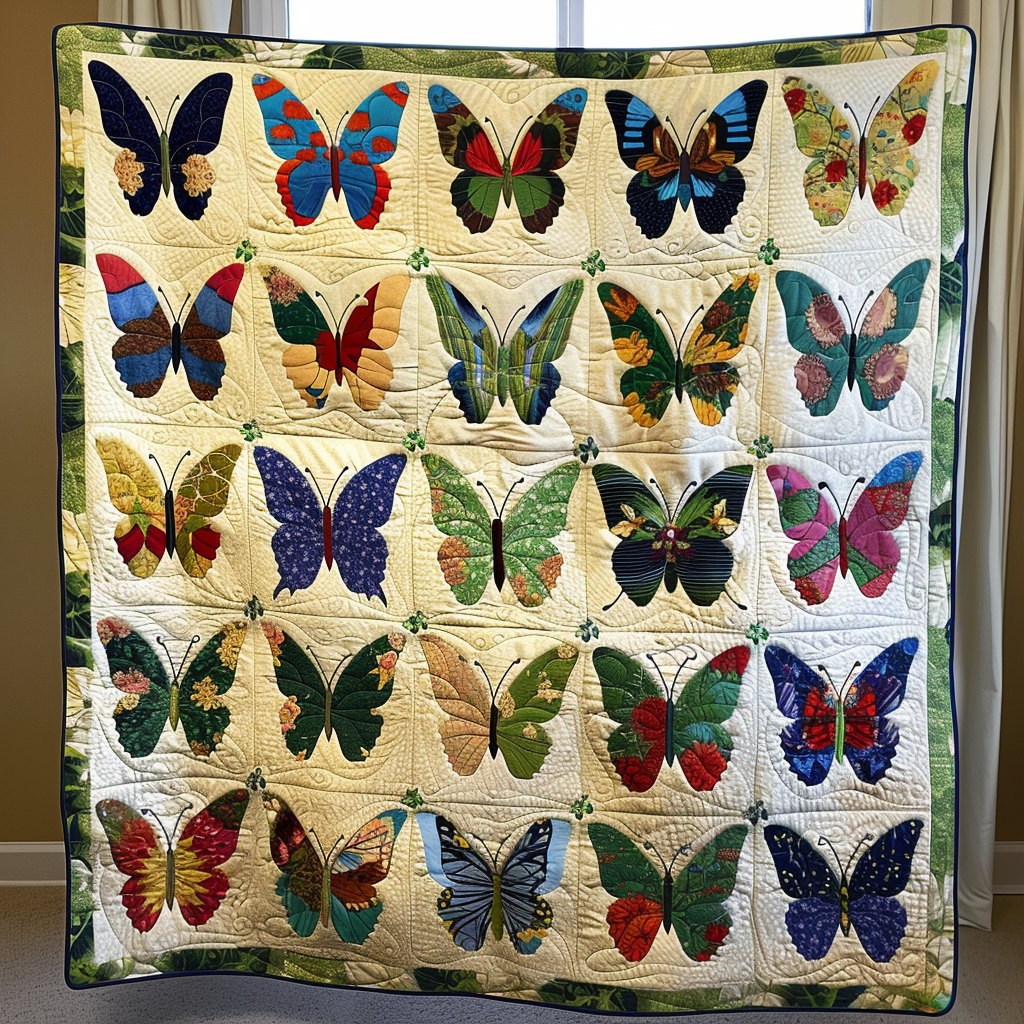 Colorful Butterflies Quilted Blanket Butterfly Gifts For Her