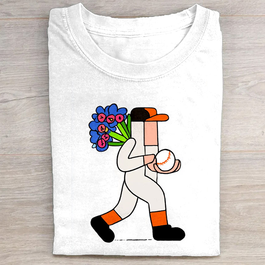Colorful Cartoon Character White T-Shirt Funny Merch Best Gift For Cartoon Fans