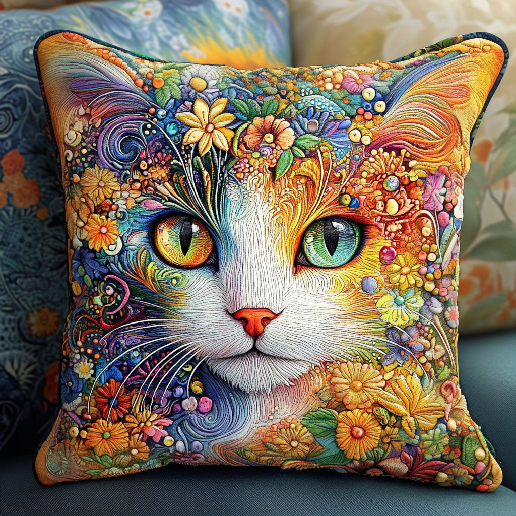 Colorful Cat Magic Quilted Pillow Case Throw Pillow Cases Present Ideas For Cat Lovers