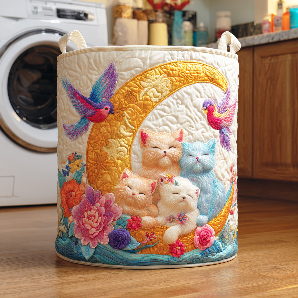 Colorful Catnap Quilted Laundry Basket Perfect Housewarming Gift with Quilted Laundry Basket
