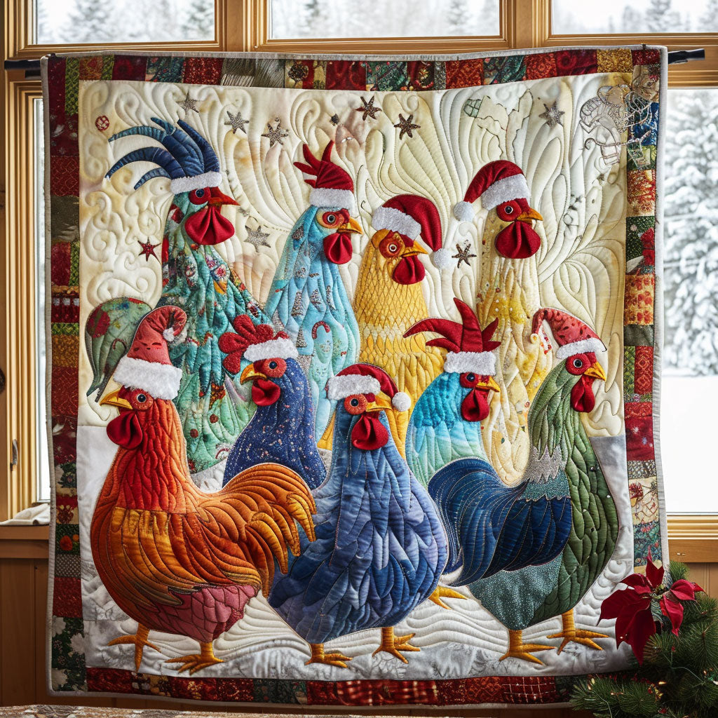 Colorful Chicken Celebration Quilt Soft Quilt Blanket to Add Style and Warmth