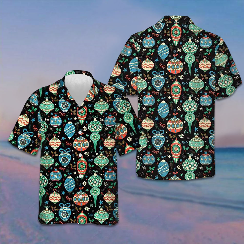Colorful Christmas Balls Hawaiian Shirt Short Sleeve Button Up Gifts For Christmas Colorful Christmas Balls Hawaiian Shirt Short Sleeve Button Up Gifts For Christmas