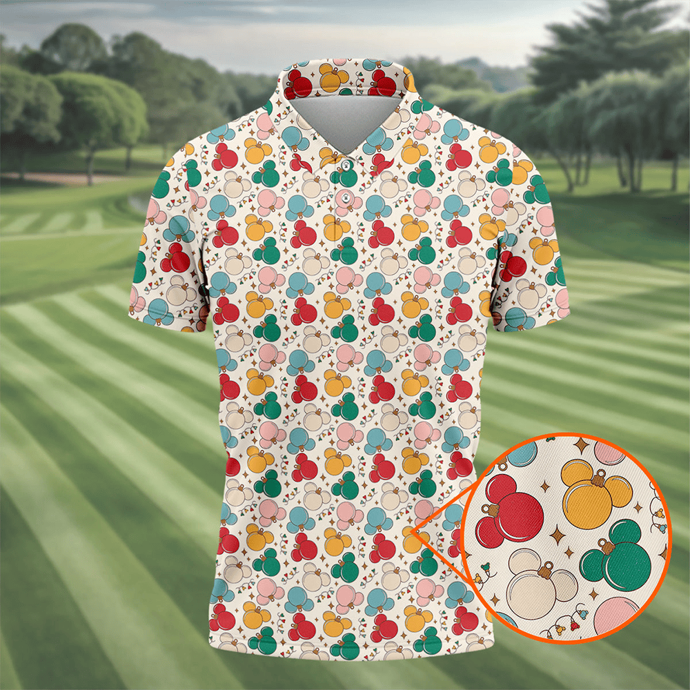 Colorful Christmas Fun Men S Golf Polos Gifts For Golf Lovers Polo Shirts For Men Christmas Golf Shirts