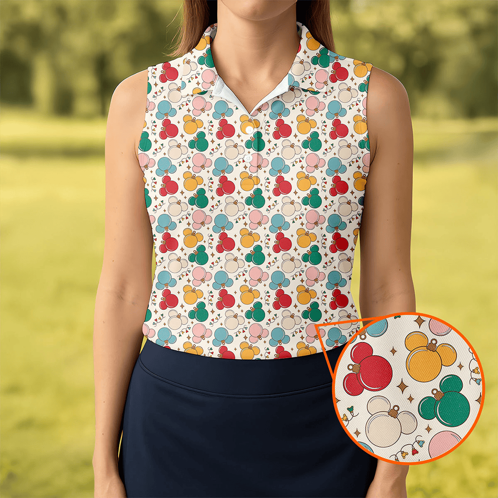 Colorful Christmas Fun Women S Golf Shirts Gifts For Golf Lovers Ladies Golf Polos Christmas Golf Shirt