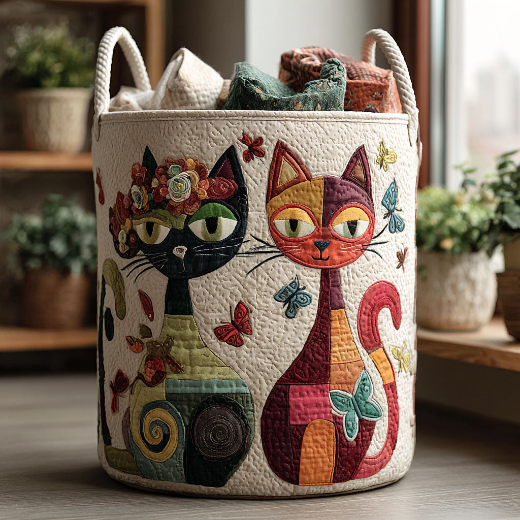 Colorful Companions Quilted Laundry Basket Elegant Home Gift Idea with Quilted Laundry Hamper