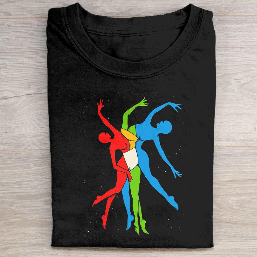 Colorful Dancers Graphic T-Shirt Creative Merch Best Gift For Art Lovers