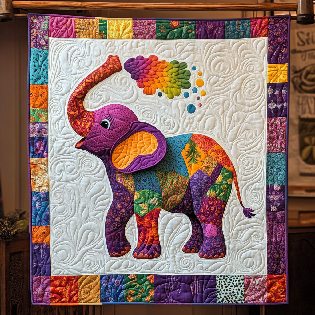 Colorful Elephant Quilted Blanket Best White Elephant Gifts 2025