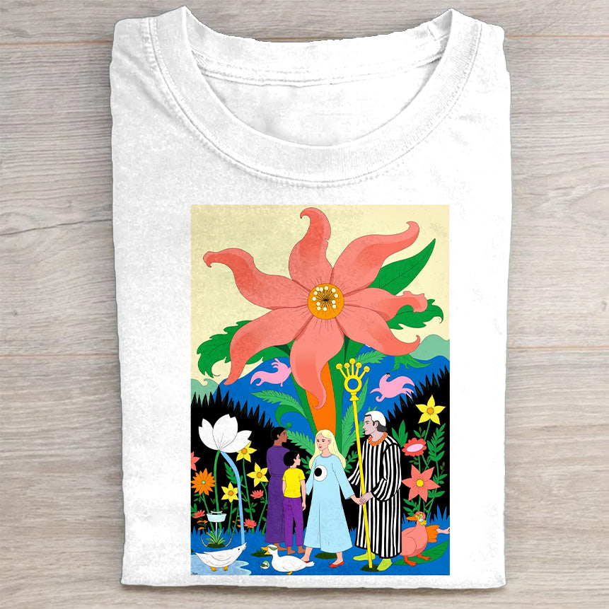 Colorful Fantasy Garden Graphic T-Shirt Artistic Merch Best Gift For Nature Lovers