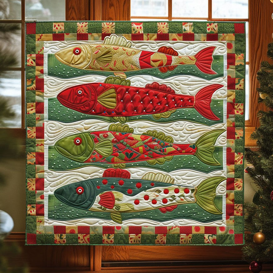 Colorful Fish Parade Quilt Blanket Winter Blanket Christmas Thoughtful Wedding Gifts