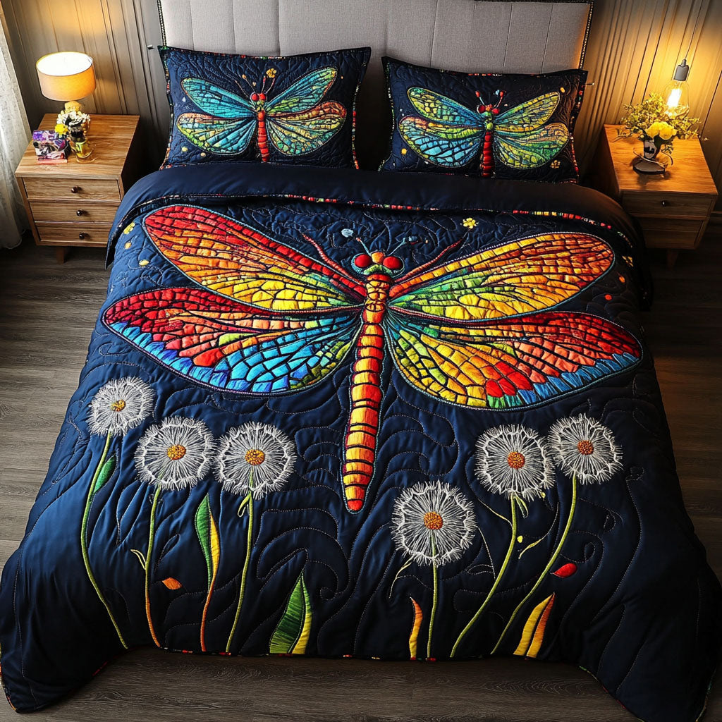 Colorful Flight Quilted Bedding Set Bed Decor Ideas Best Dragonfly Gifts For Christmas