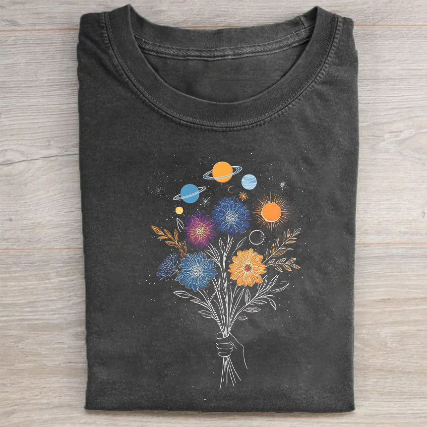 Colorful Floral Bouquet Graphic T-Shirt Artistic Merch Best Gift For Flower Lovers