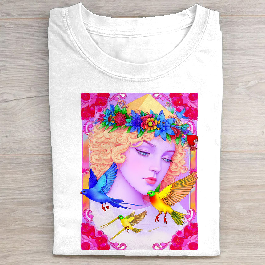 Colorful Floral Design T-Shirt Creative Merch Best Gift For Fashion Lovers