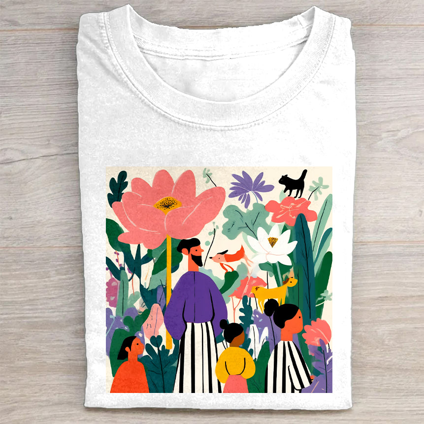 Colorful Floral Graphic T-Shirt Unique Merch Best Gift For Art Fans