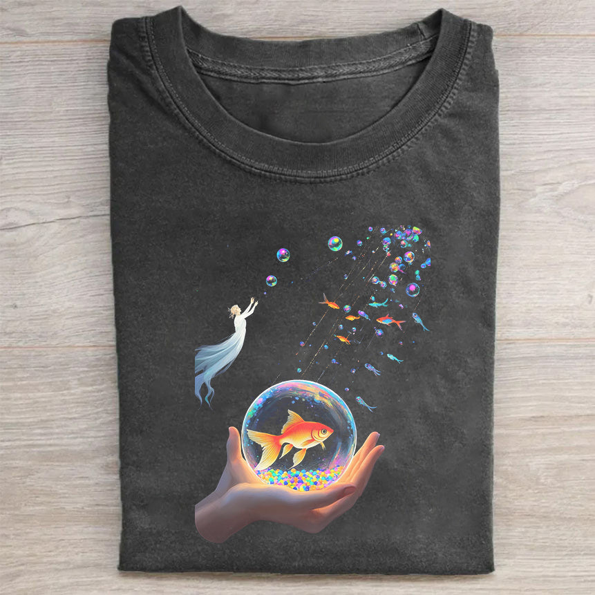 Colorful Galaxy Print T-Shirt Creative Merch Best Gift For Galaxy Lovers