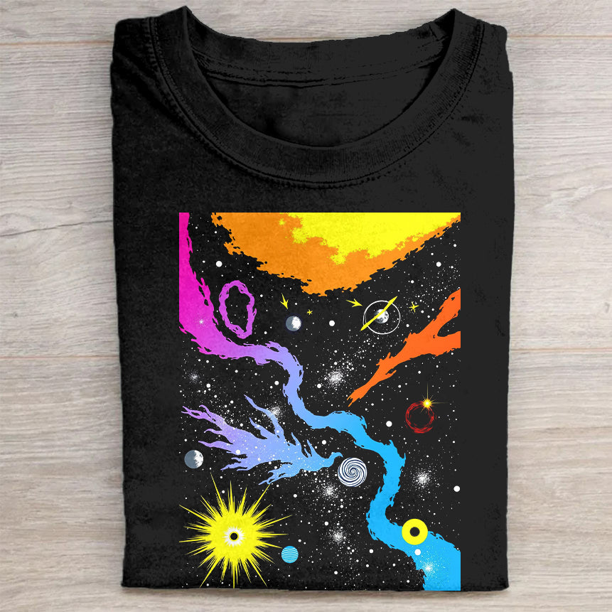 Colorful Galaxy Print Unisex T-Shirt Cosmic Merch Best Gift For Men And Women
