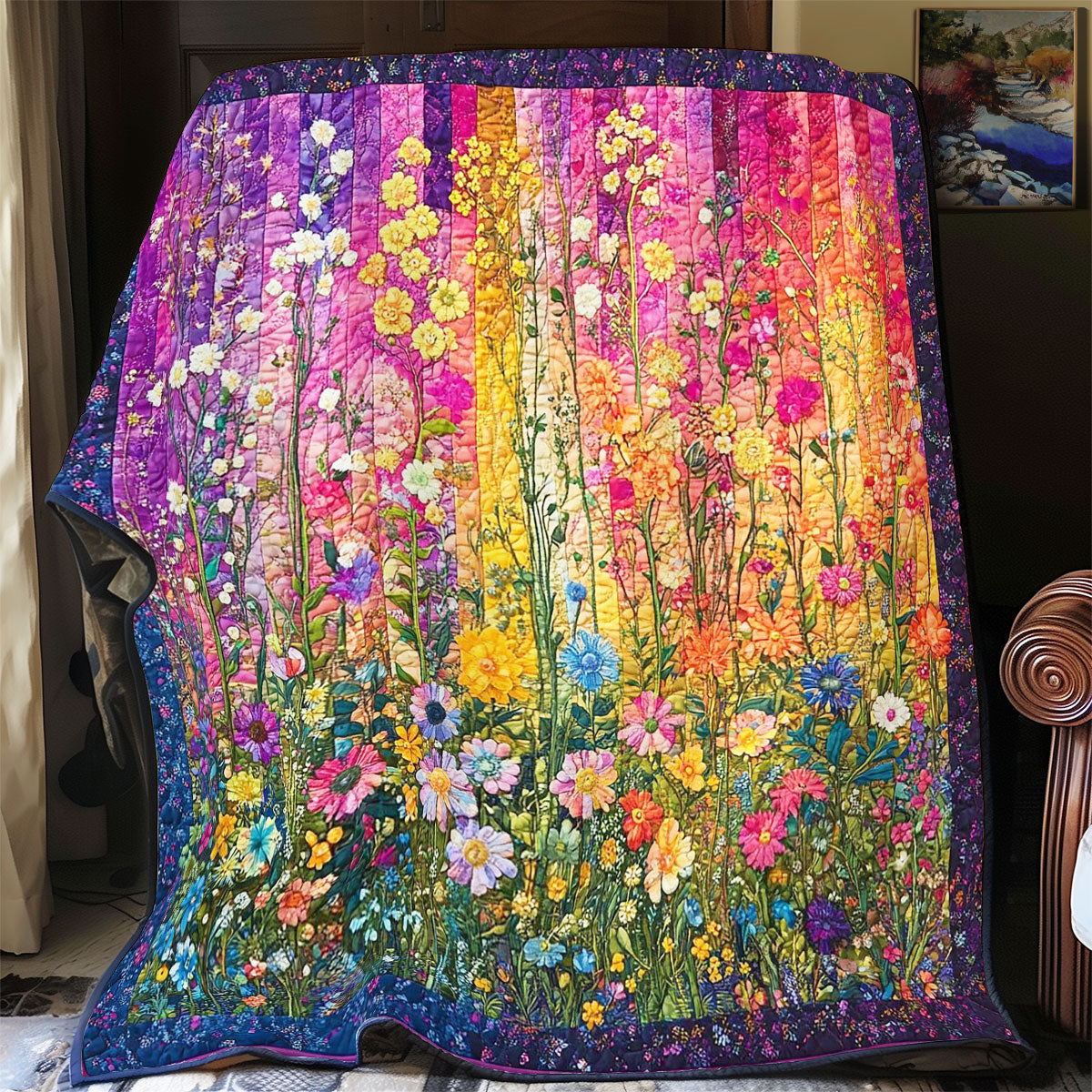 Colorful Garden Quilt Blanket Throws And Blankets Christmas Gifts For Dad