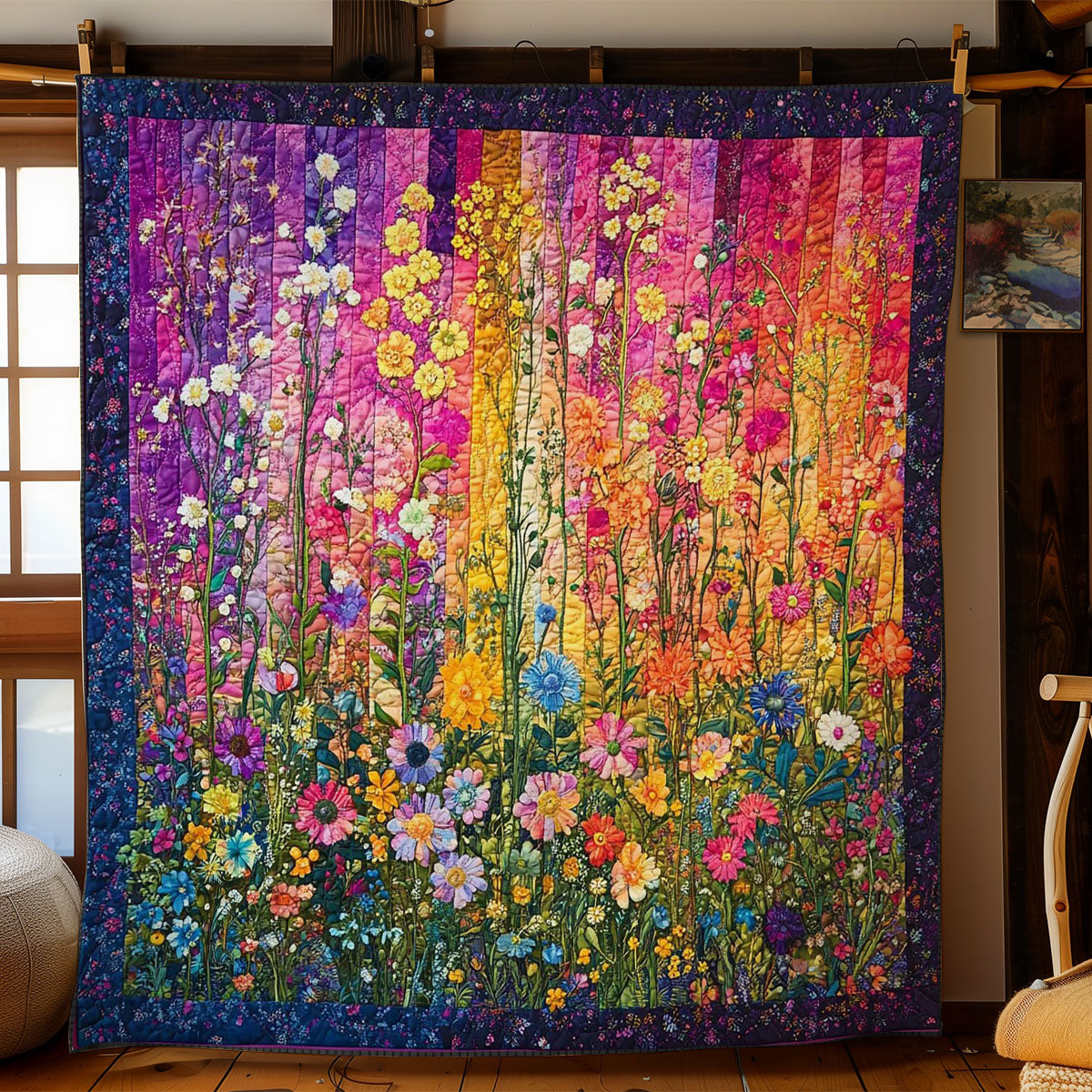 Colorful Garden Quilt Blanket Throws And Blankets Christmas Gifts For Dad