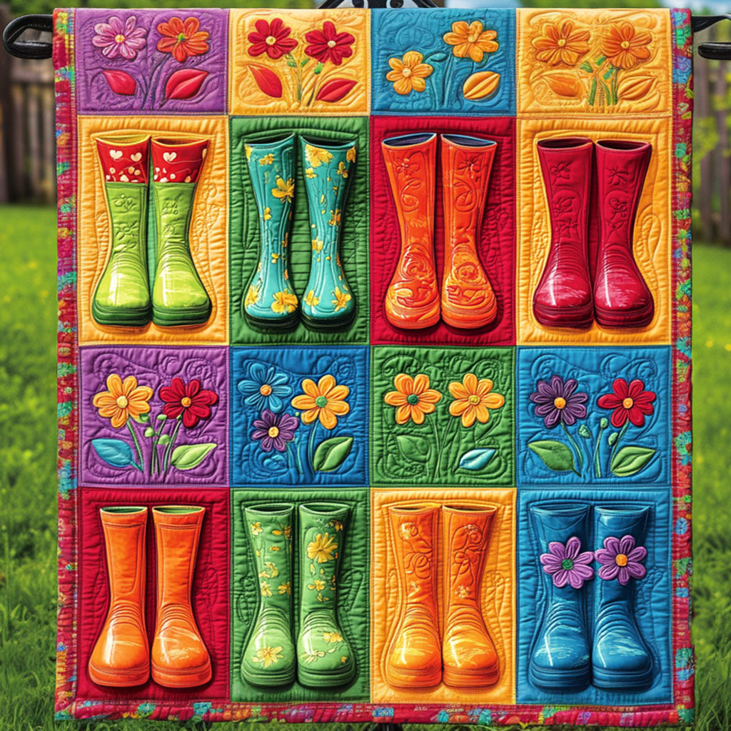 Colorful Garden Quilted Blanket Best Throw Blanket Gifts For Farmer