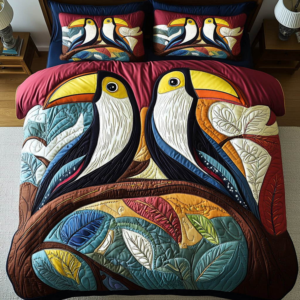 Colorful Haven Quilted Bedding Set Modern Bedding Set to Upgrade Your Bedroom