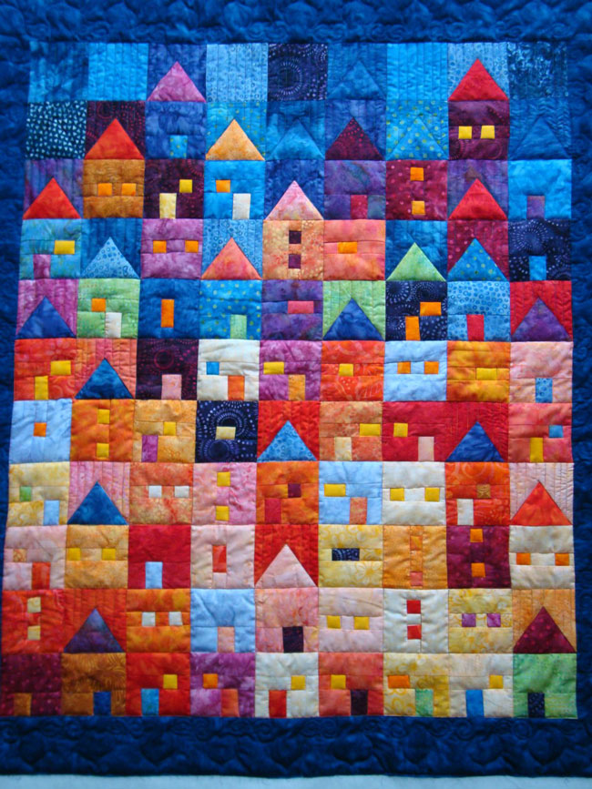 Colorful Hometown Quilted Blanket Christmas Gifts For Wife