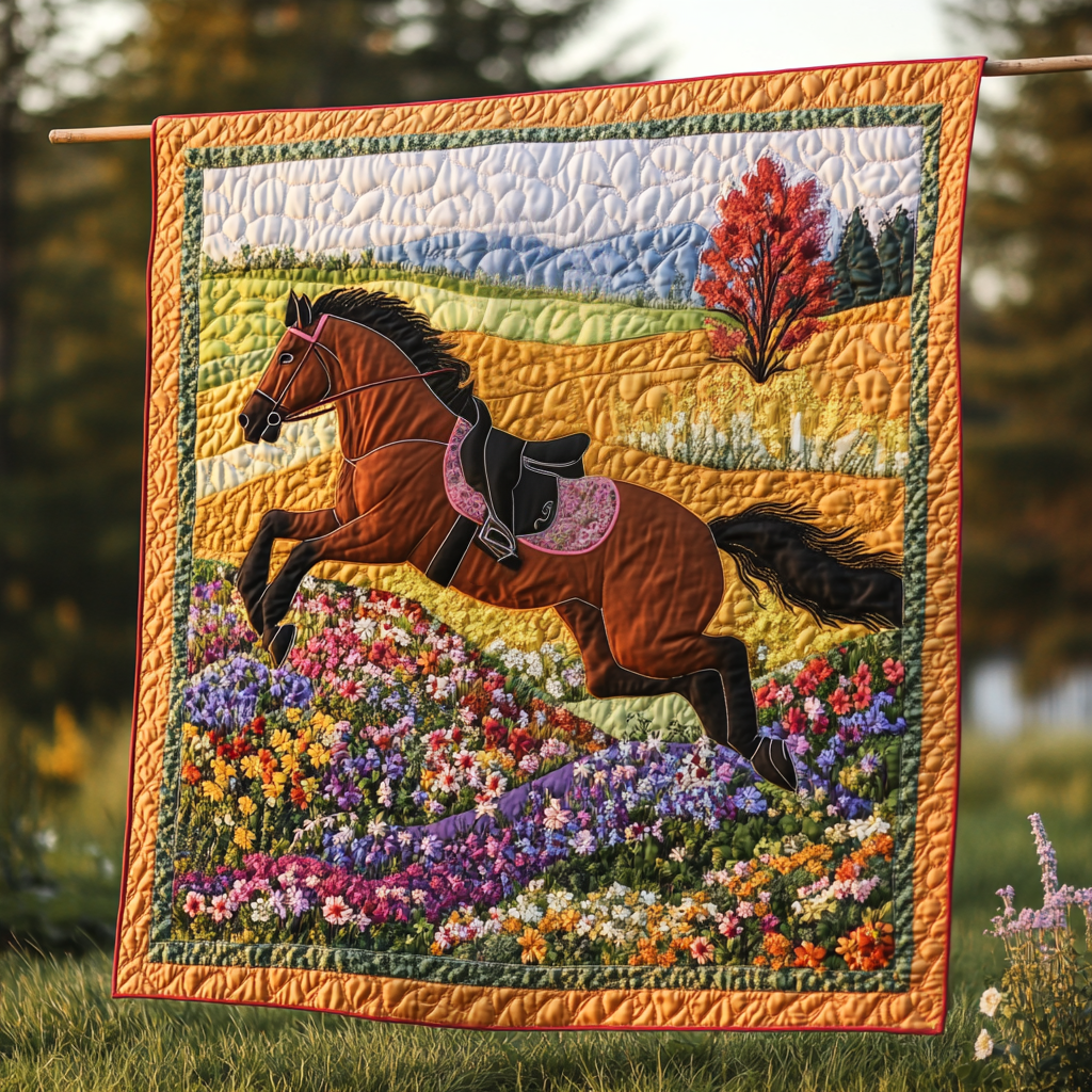 Colorful Hooves Quilted Blanket Xmas Holiday Gifts To Get Horse Lovers