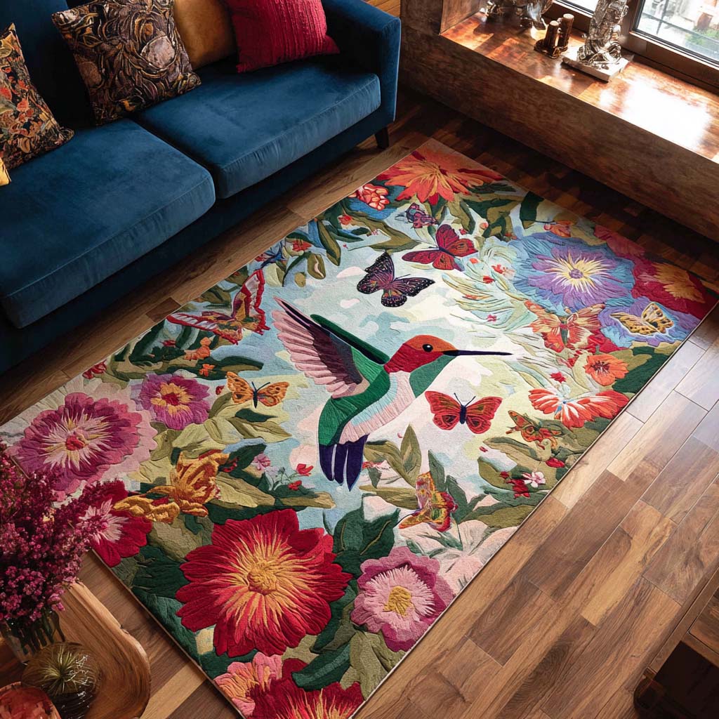 Colorful Hummingbird Area Rug Indoor Outdoor Rugs Presents For Daughter In Law
