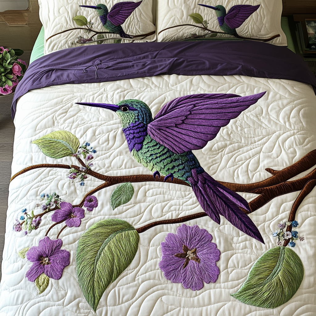 Colorful Hummingbird Quilted Bedding Set Bed Decor Ideas Hummingbird Themed Birthday Presents
