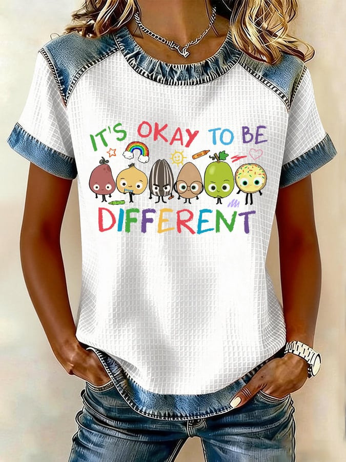 Colorful It's Okay To Be Different T-Shirt Autism Awareness Clothing Gift For Supporters
