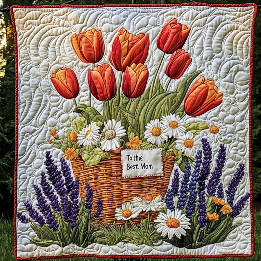 Colorful Love Quilted Blanket Home Bedding Decor Christmas Gift For Mom