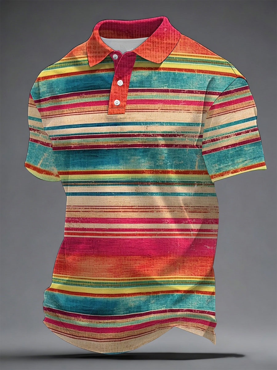 Colorful Mexican Serape Polo Shirt Cinco De Mayo Fiesta Clothing Best Gift For Men