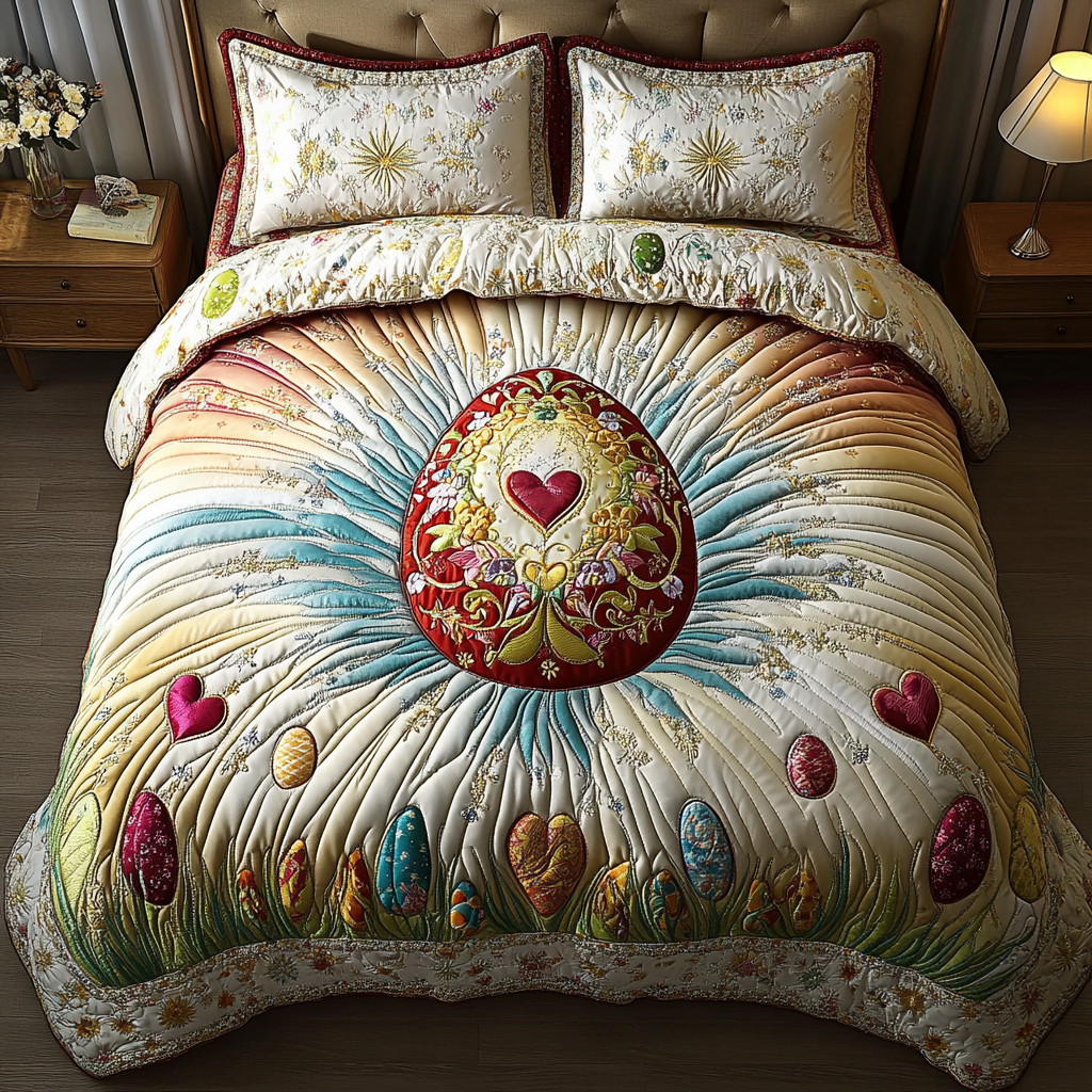 Colorful Nest Quilted Bedding Set Christmas Room Decor Ideas Happy Easter Gift Ideas