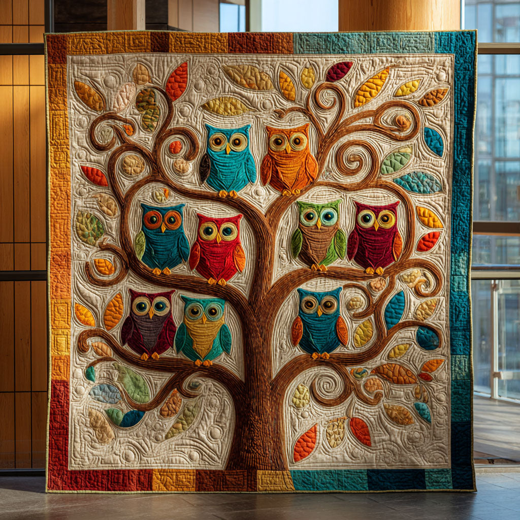 Colorful Owl Nest Quilt Comfortable Quilt Blanket That Everyone Will Love