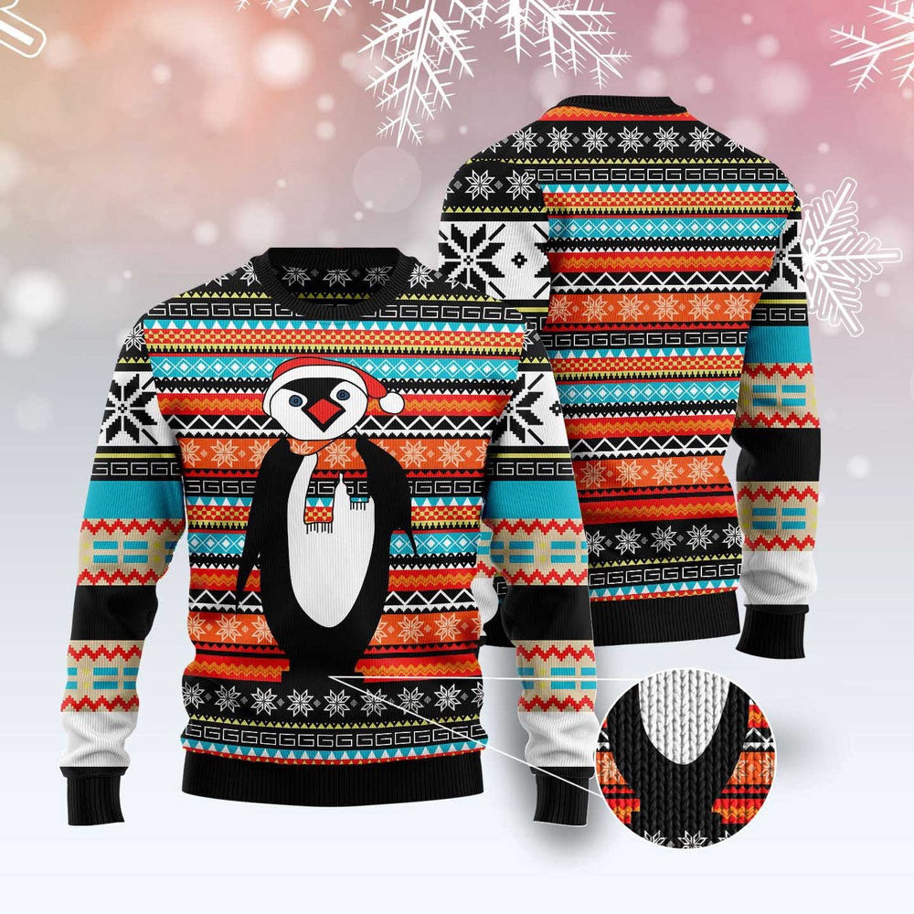 Colorful Pattern Penguin Ugly Christmas Sweater Funny Ugly Christmas Sweater Xmas Gifts