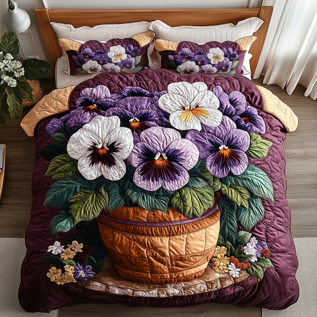 Colorful Petals Quilted Bedding Set Bedroom Decor Ideas Gifts For The Flower Lover