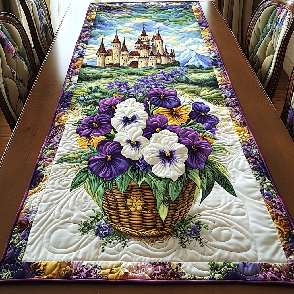 Colorful Petals Quilted Table Runner Dining Table Decor Christmas Flower Gifts