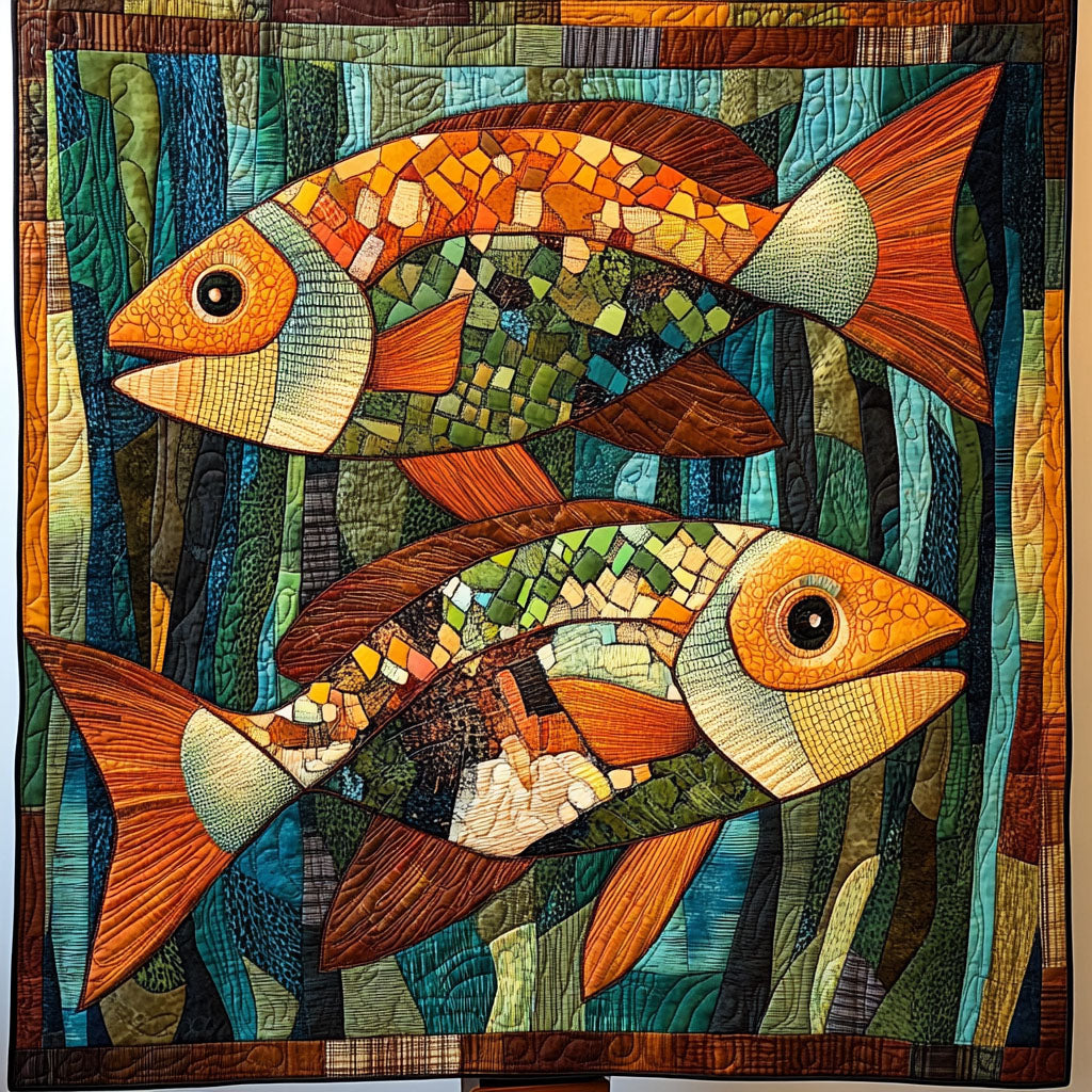 Colorful Reef Life Quilted Blanket Sofa Couch Throw Blanket Unique Gifts For Fishermen