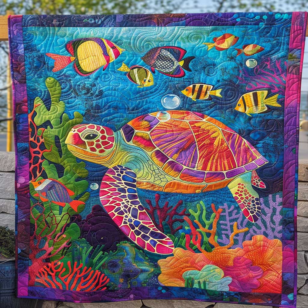 Colorful Sea Turtle Quilt Blanket Christmas Throws Christmas Presents For Sea Turtle Lovers
