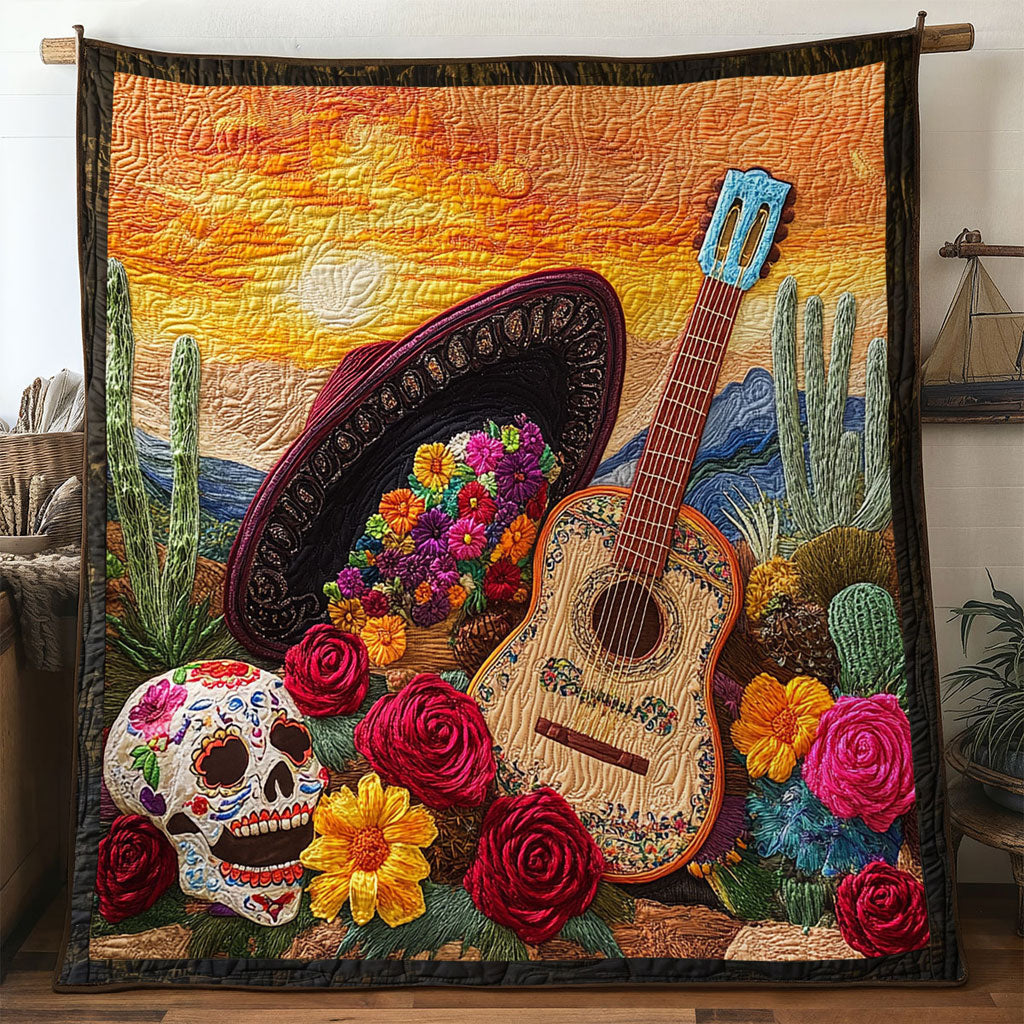 Colorful Spirit Guitar Quilt Blanket Best Throw Blanket Christmas Presents For Guitarists