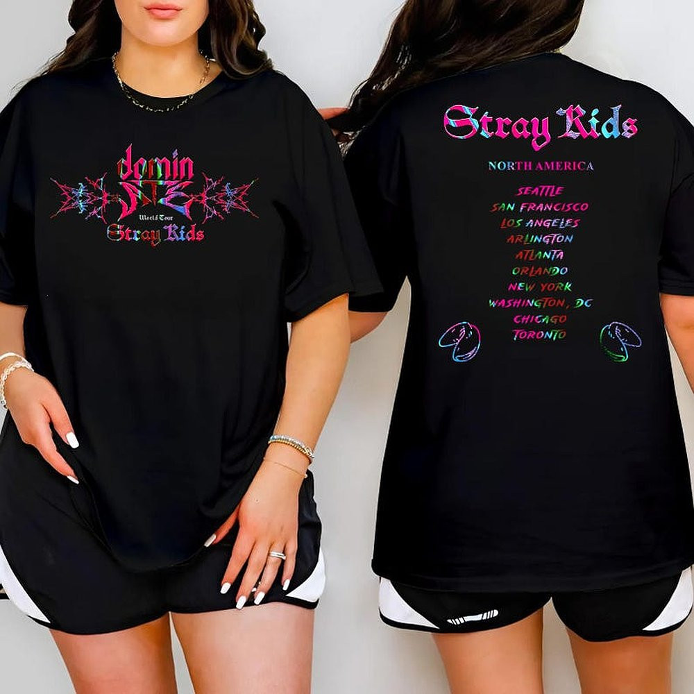 Colorful Stray Kids Dominate Tour T-Shirt Stray Kids Merch Great Gift For Kpop Fans