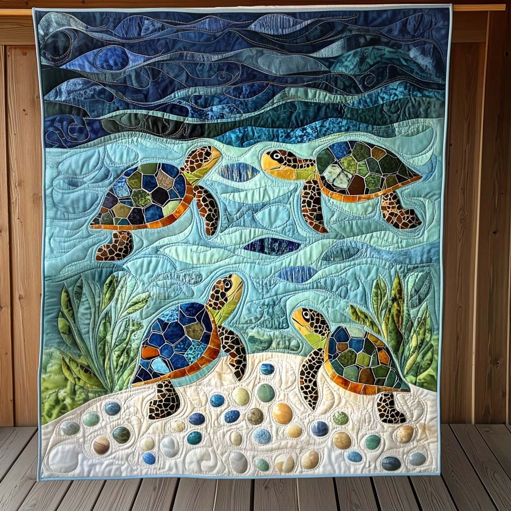 Colorful Stripes Quilted Blanket Presents For Turtle Lovers
