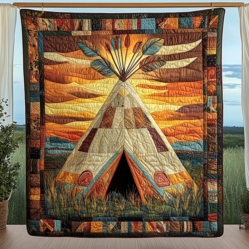 Colorful Tapestry Quilted Blanket Nice Throw Blanket Unique Native American Gifts