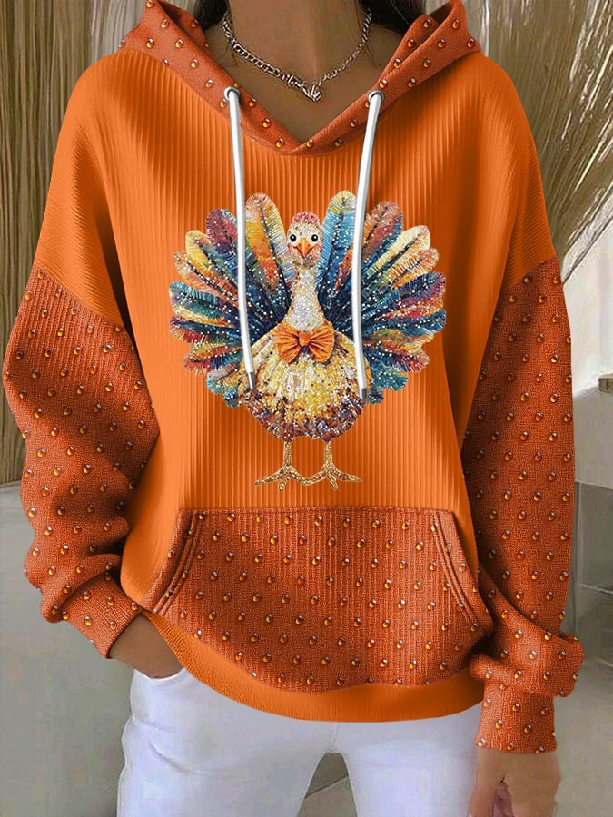 Colorful Thanksgiving Turkey Hoodie Happy Turkey Clothing Thanksgiving Gifts Ideas