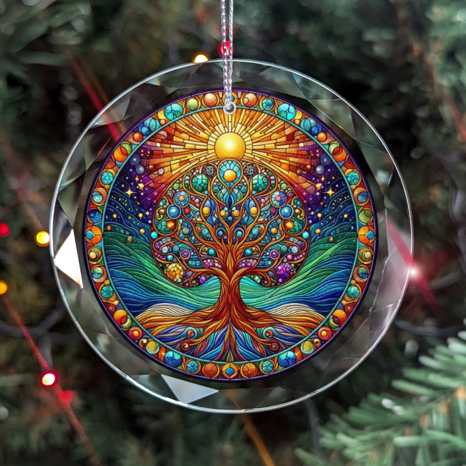 Colorful Tree Of Life Glass Ornament Best Gift Idea For Nature Lovers