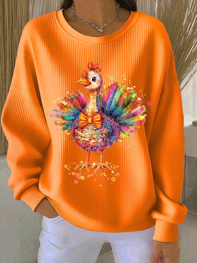Colorful Turkey Sweatshirt Fall Aesthetic Apparel Best Thanksgiving Gifts For Her