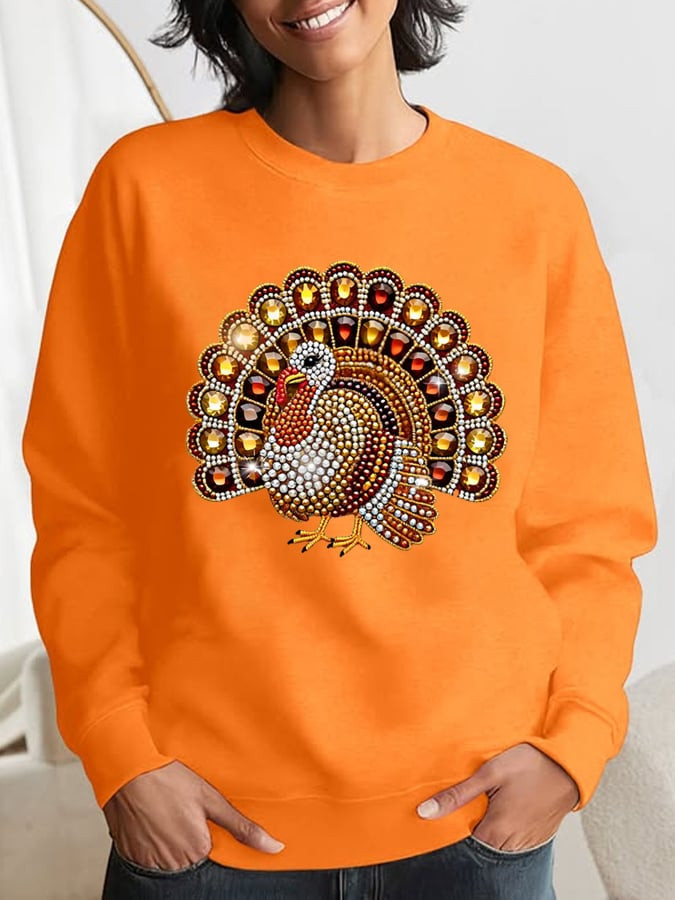 Colorful Turkey Thanksgiving Sweatshirt Fall Aesthetic Apparel Best Thanksgiving Gifts For Her