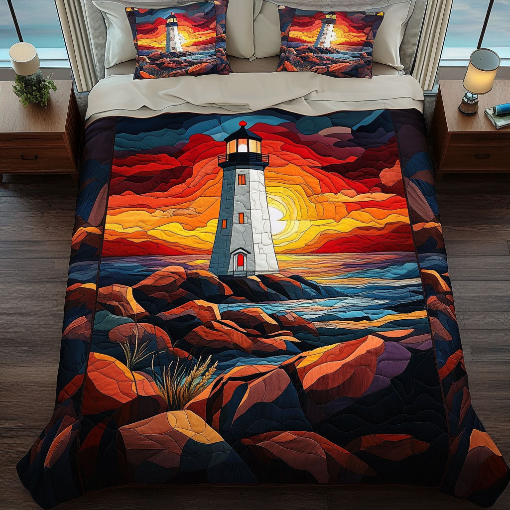 Colorful Twilight Quilted Bedding Set Premium Duvet Cover Gift Set for Mom or Grandma