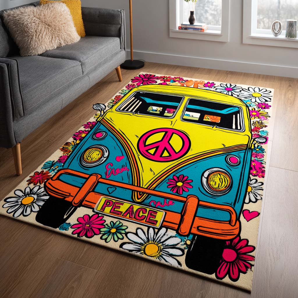 Colorful Van Daisy Area Rug Indoor Outdoor Rugs Presents For Daughter In Law