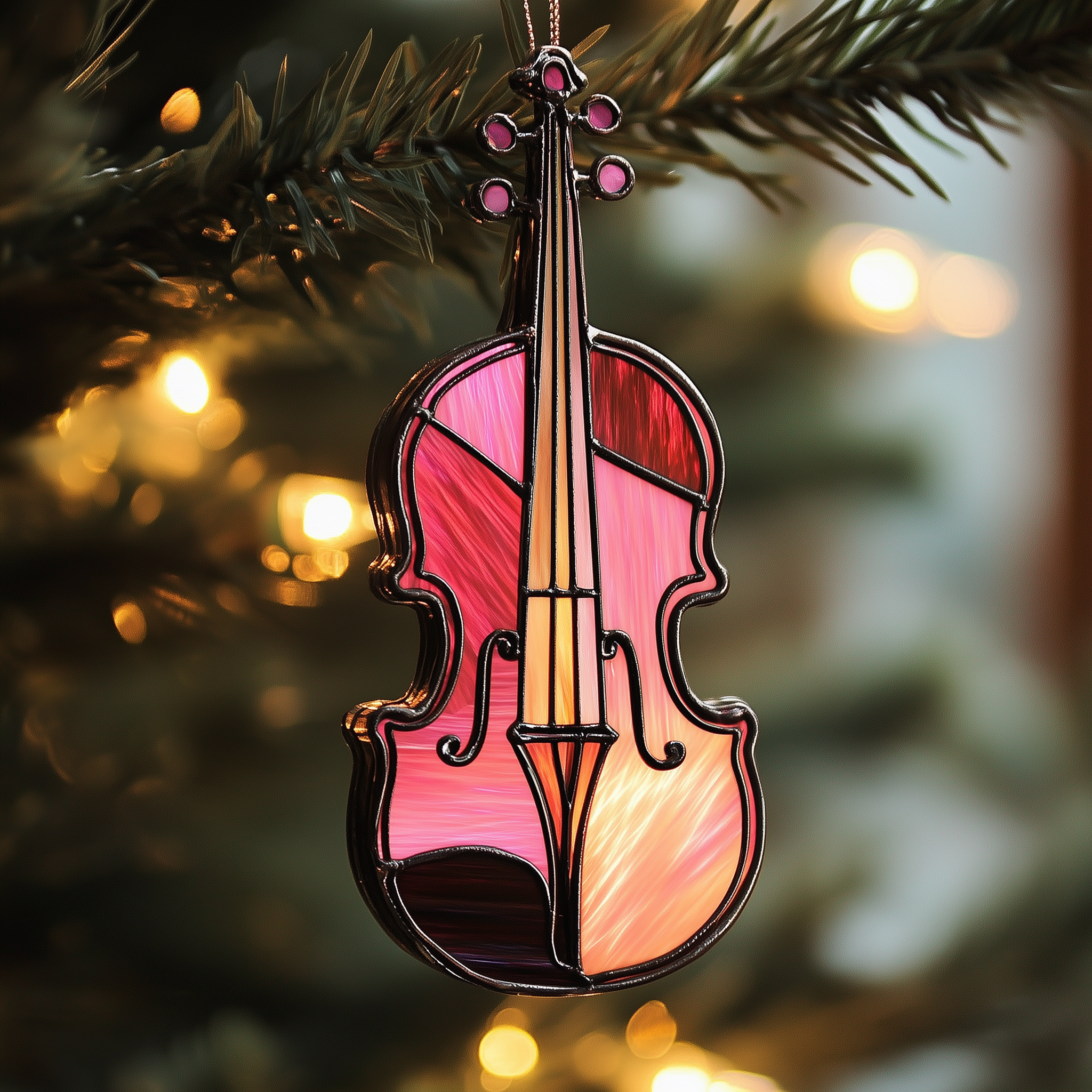 Colorful Violin Acrylic Ornament Christmas Ornament for Friends