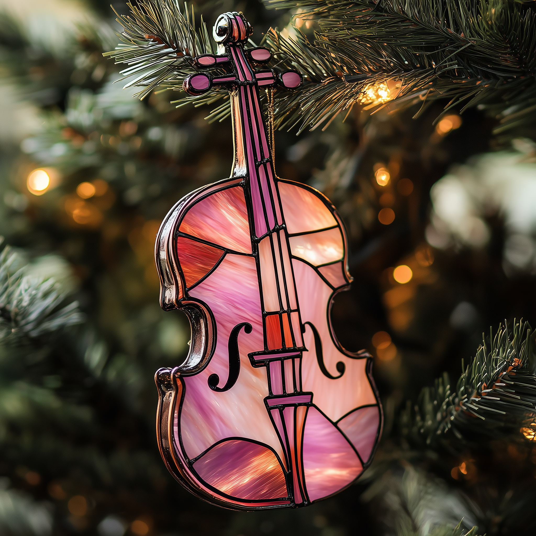 Colorful Violin Acrylic Ornament Christmas Ornament for Grandma